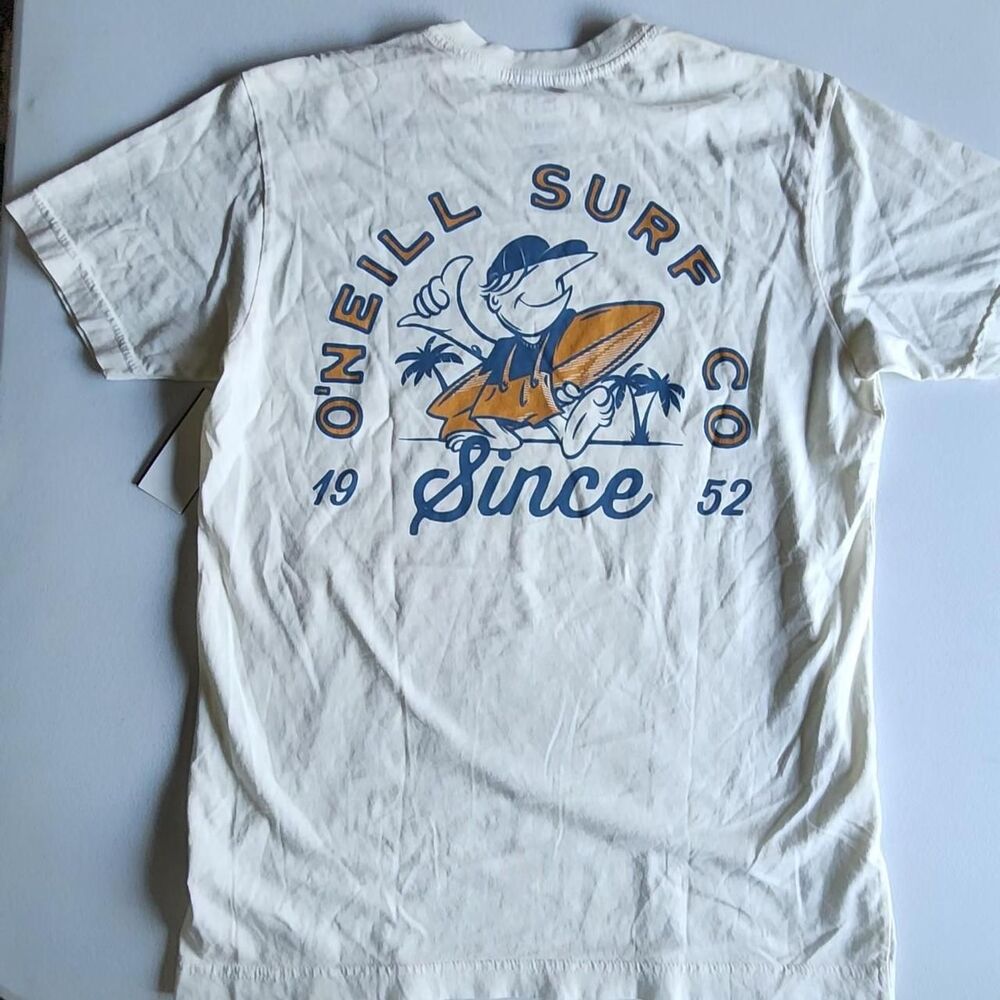 O-neill Men's White and Cream T-shirt